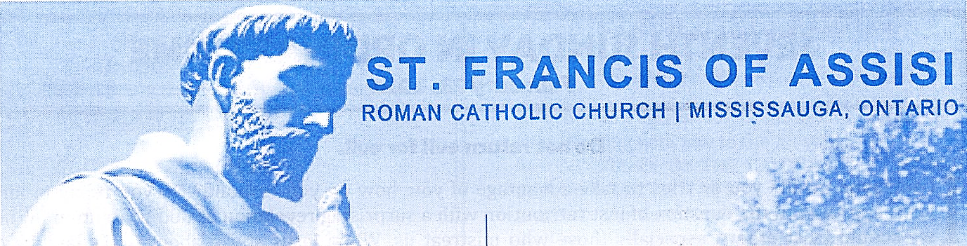 Bulletin Header with Church Name and Picture of St. Francis of Assisi